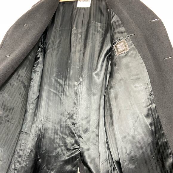 Vintage Khayam Men's 100% Cashmere 3 Front Button Trench Coat Size 50 - Picture 6 of 11